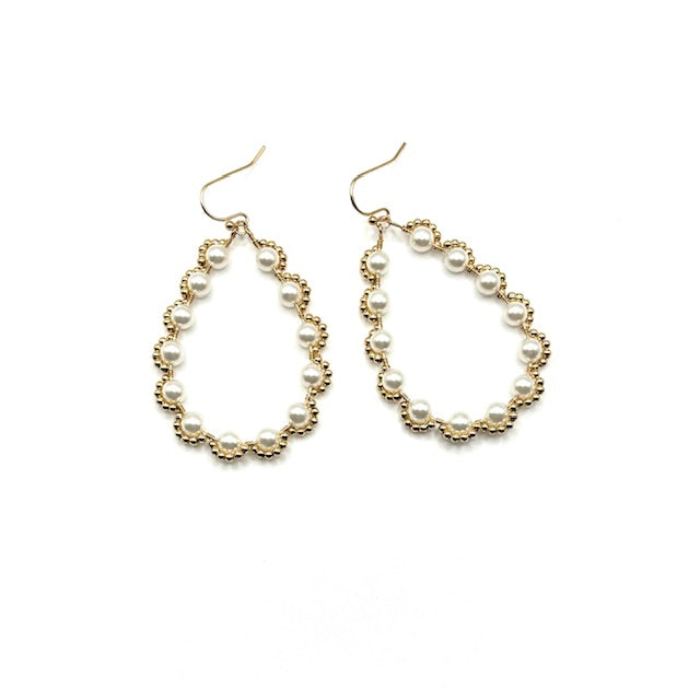 Gold and Pearl Teardrop earrings
