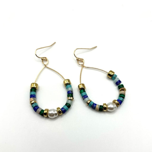 Stone Multi-bead Earrings