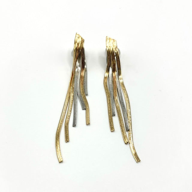 Long Multi-metal Chain Earrings