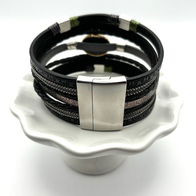 Black Leatherette Bracelet