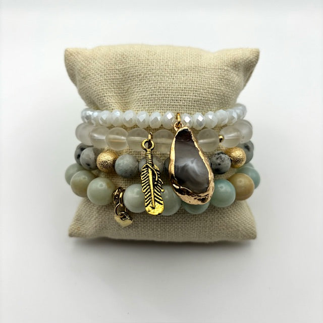 Natural Stone Stackable Strech Bracelets